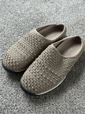 L.L. Bean Women’s Woven Slip-On Loafers in Taupe